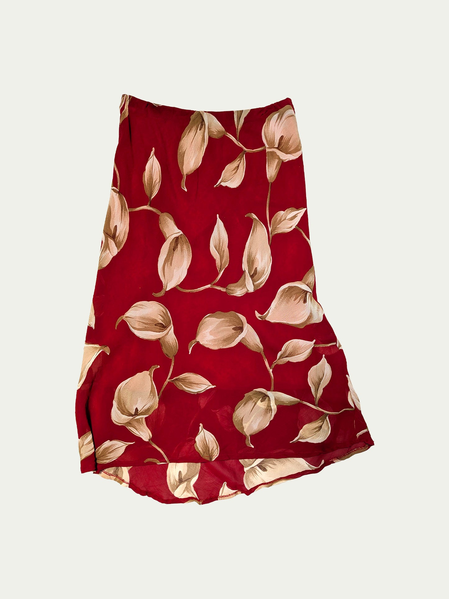 The Lilies Red Midi Skirt