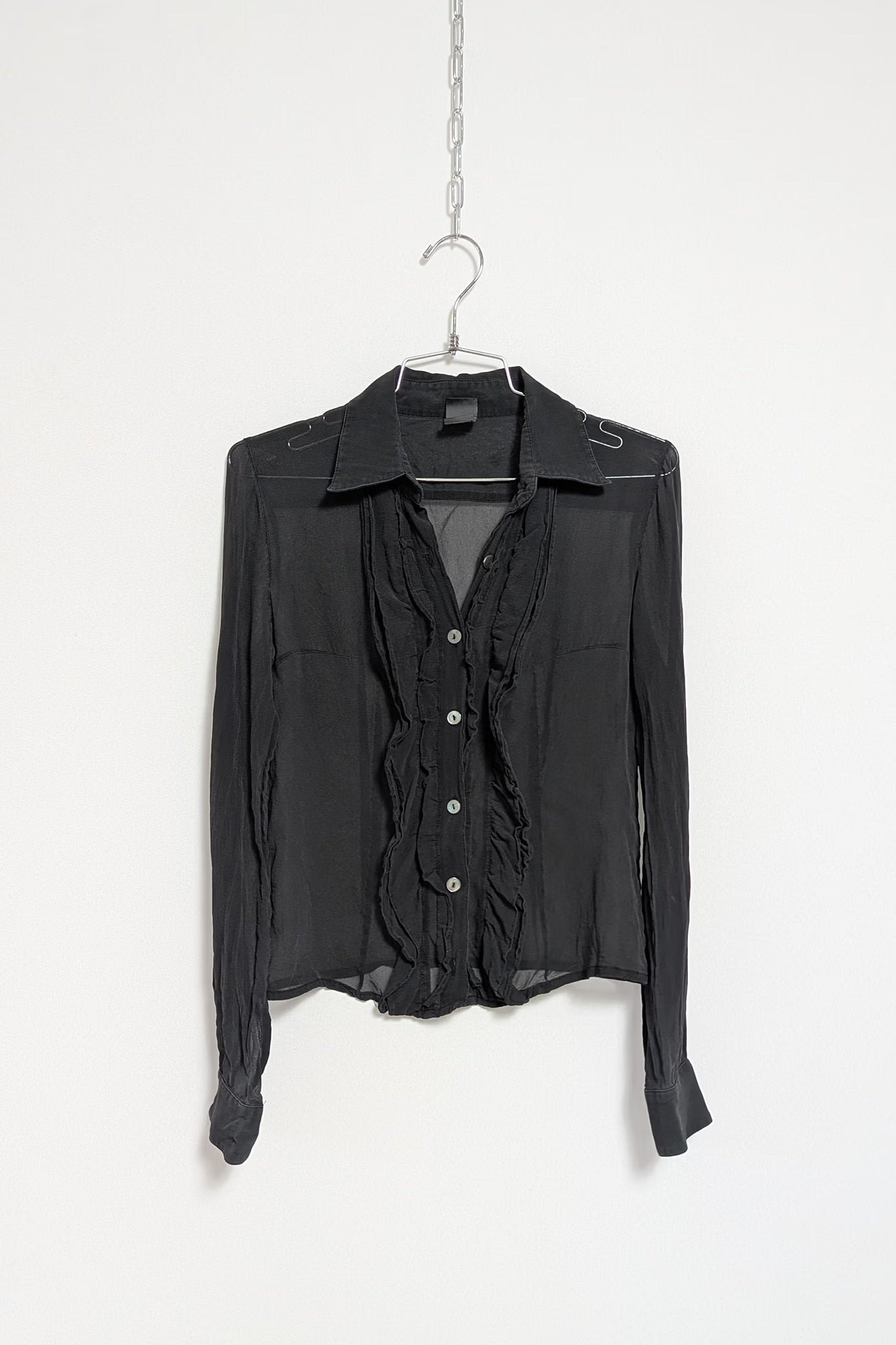 The Black Silk Chiffon Blouse