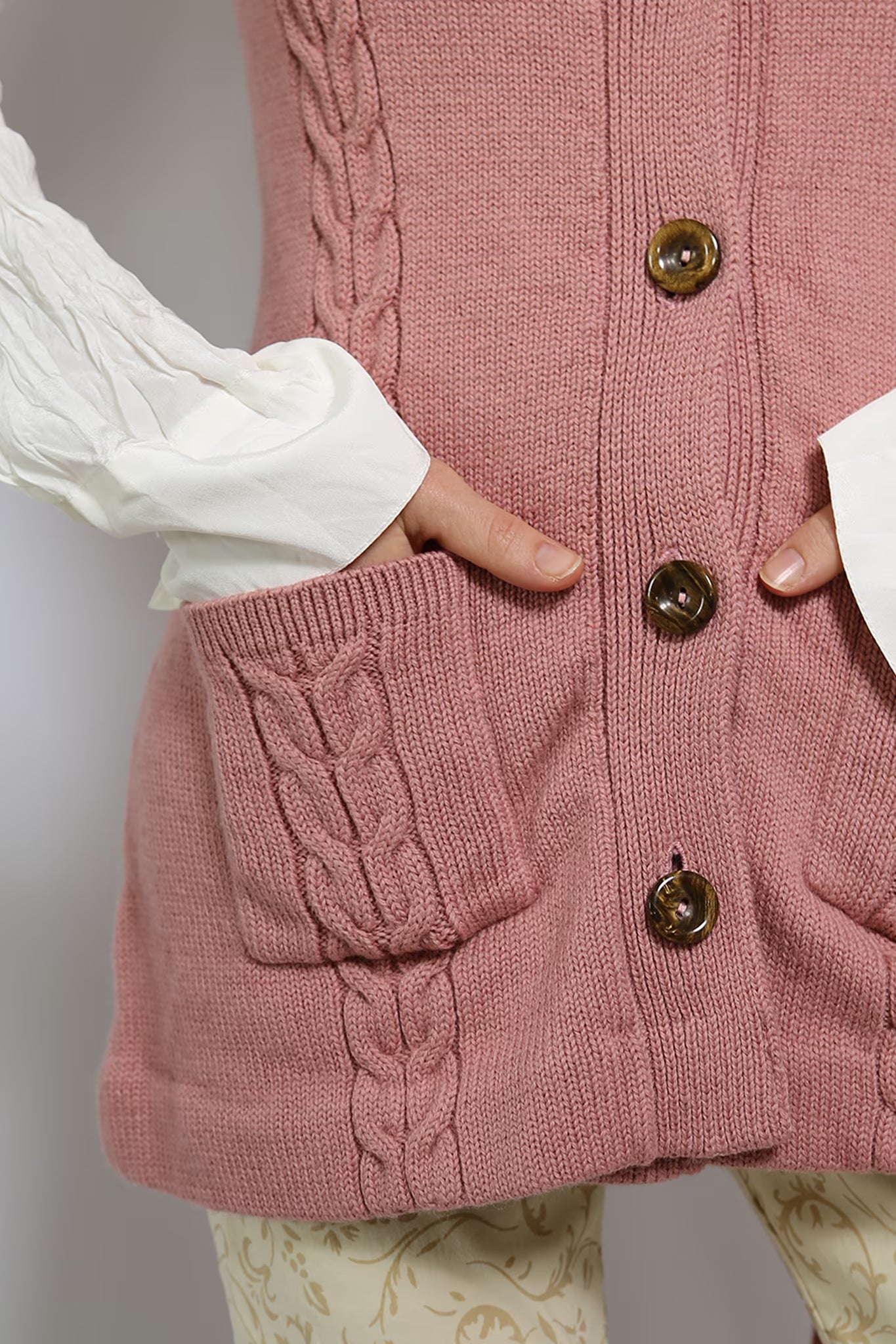 The 90s Soft Pink Wool Cardigan