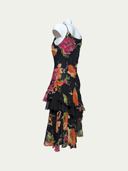 The Vibrant Floral Layered Dress