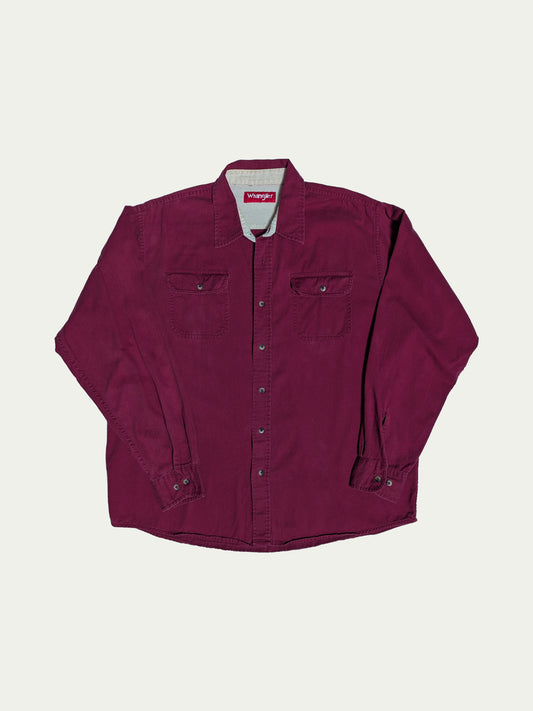 Wrangler Burgundy Button-Up Shirt