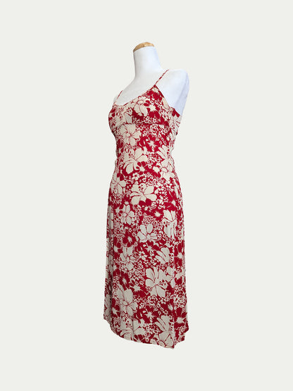 Hennes Red Floral Midi Dress