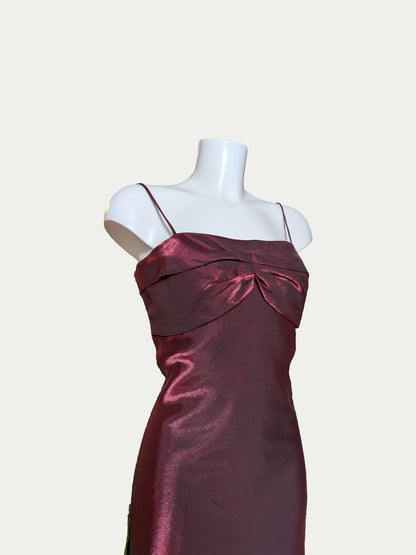 The Burgundy French Evening Maxi Dress