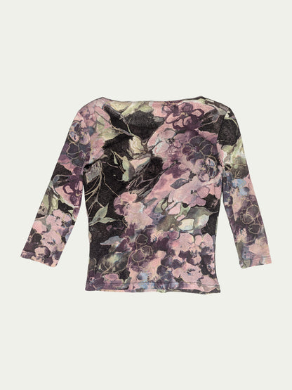 The Lilac Flowers Mesh Top