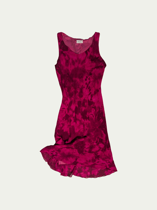 The Tie-Dye Style Fuchsia Dress