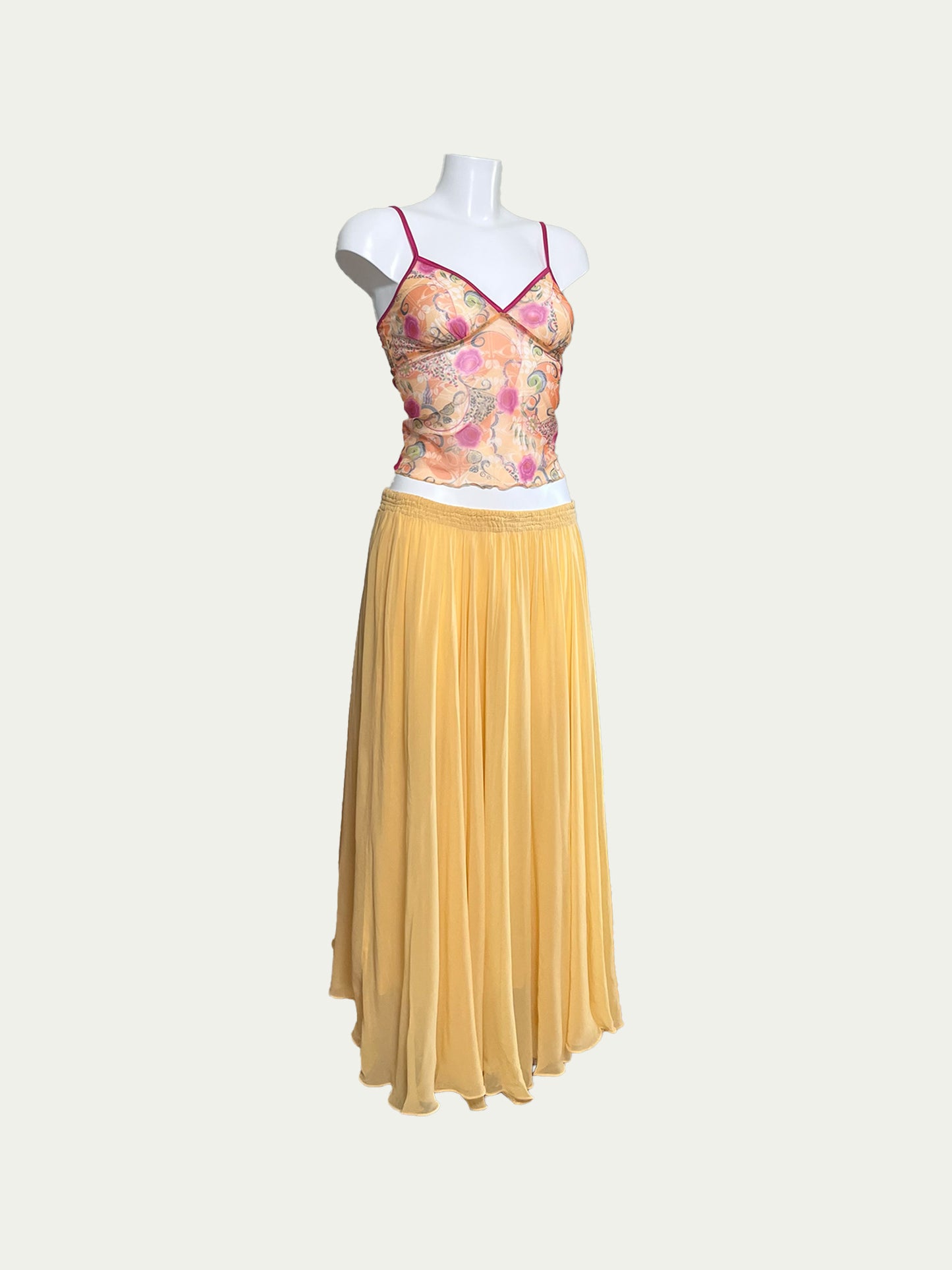 The Yellow Chiffon Maxi Skirt