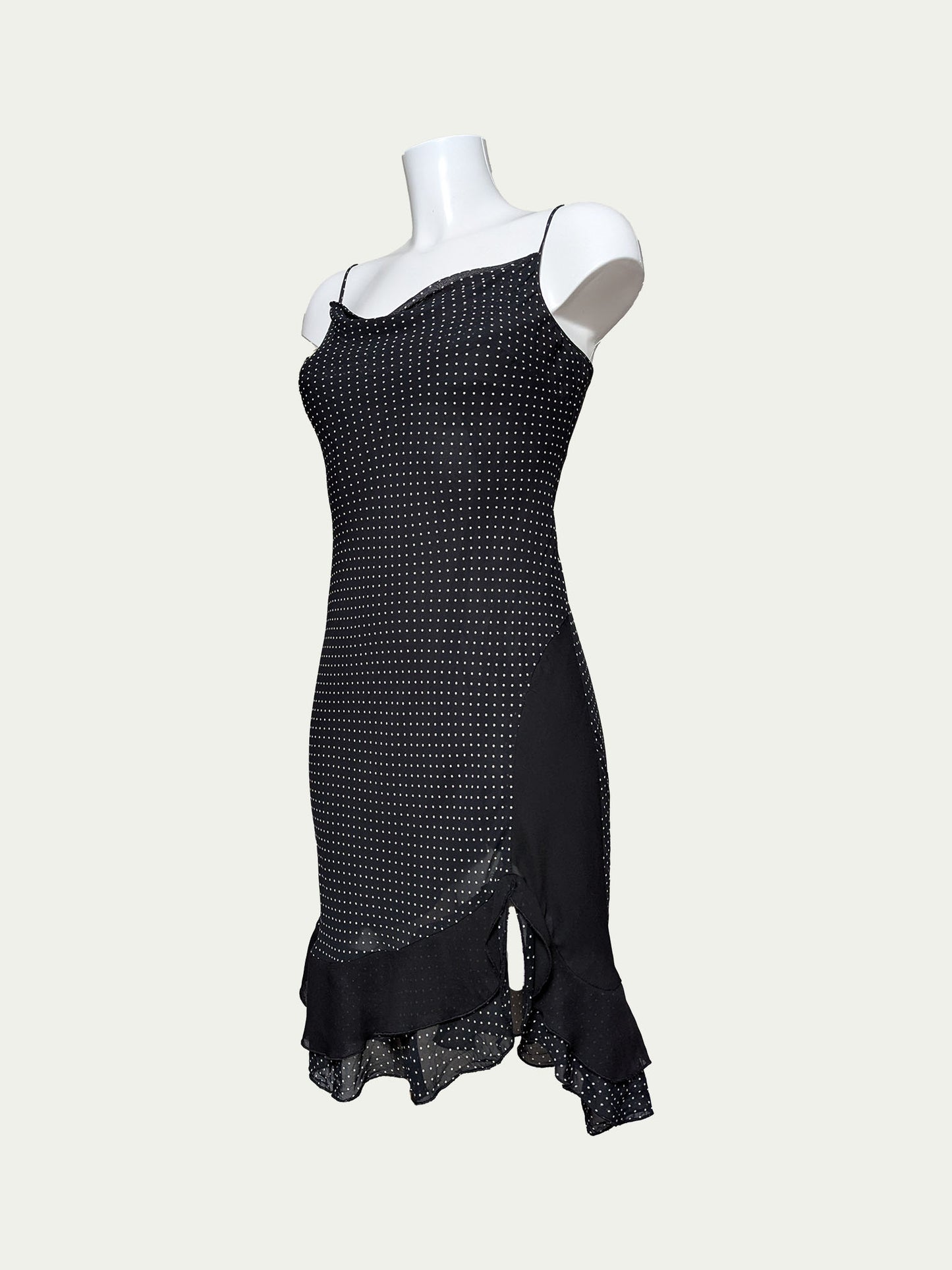 The Polka Dot Asymmetric Midi Dress