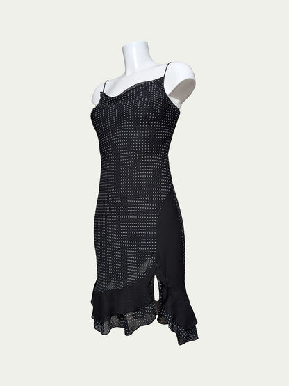 The Polka Dot Asymmetric Midi Dress