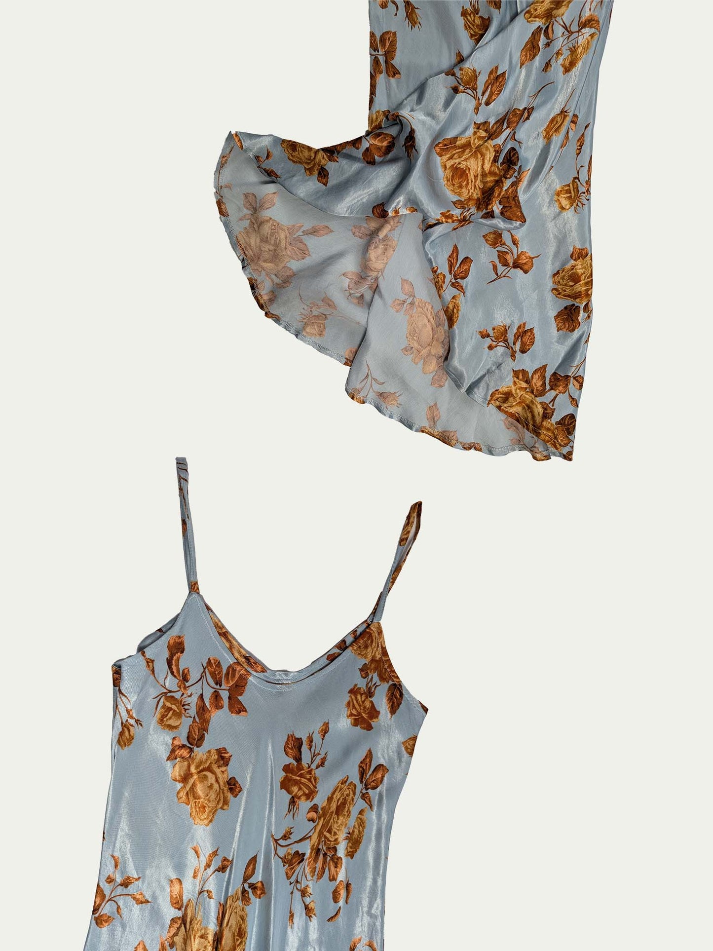 The Light-Blue Satin Slip Dress