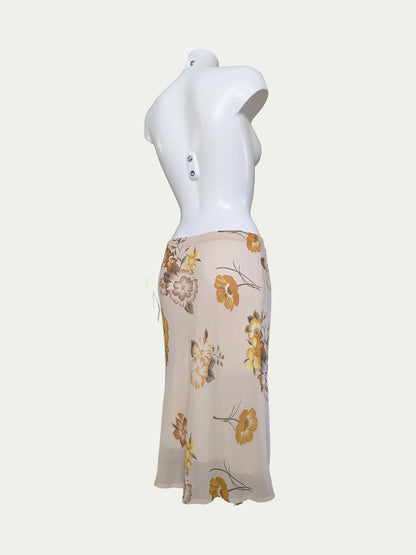 The Cream & Ochre Floral Skirt