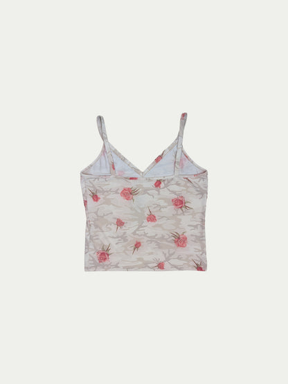The Cream Camouflage-Roses Tank