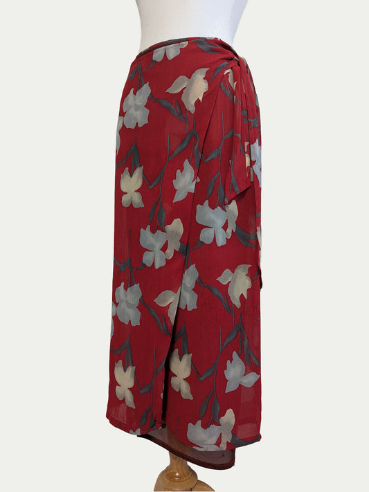 The Red Maxi Wrap Skirt