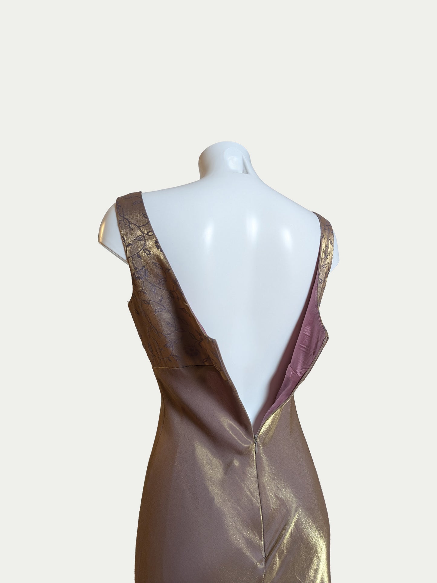The Golden-Lilac Taffeta Evening Dress