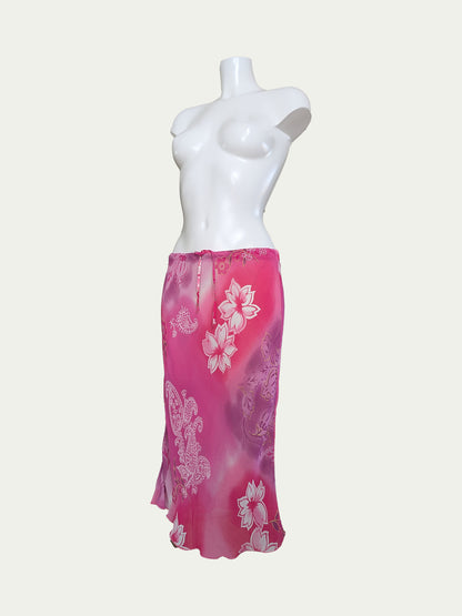 The Pink Floral Midi Skirt