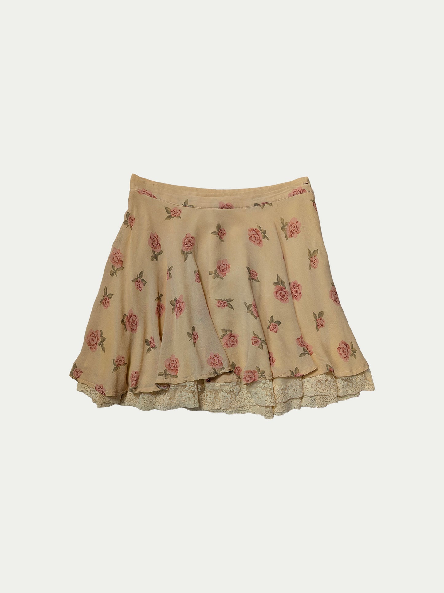 The Cream Floral Viscose Mini Skirt