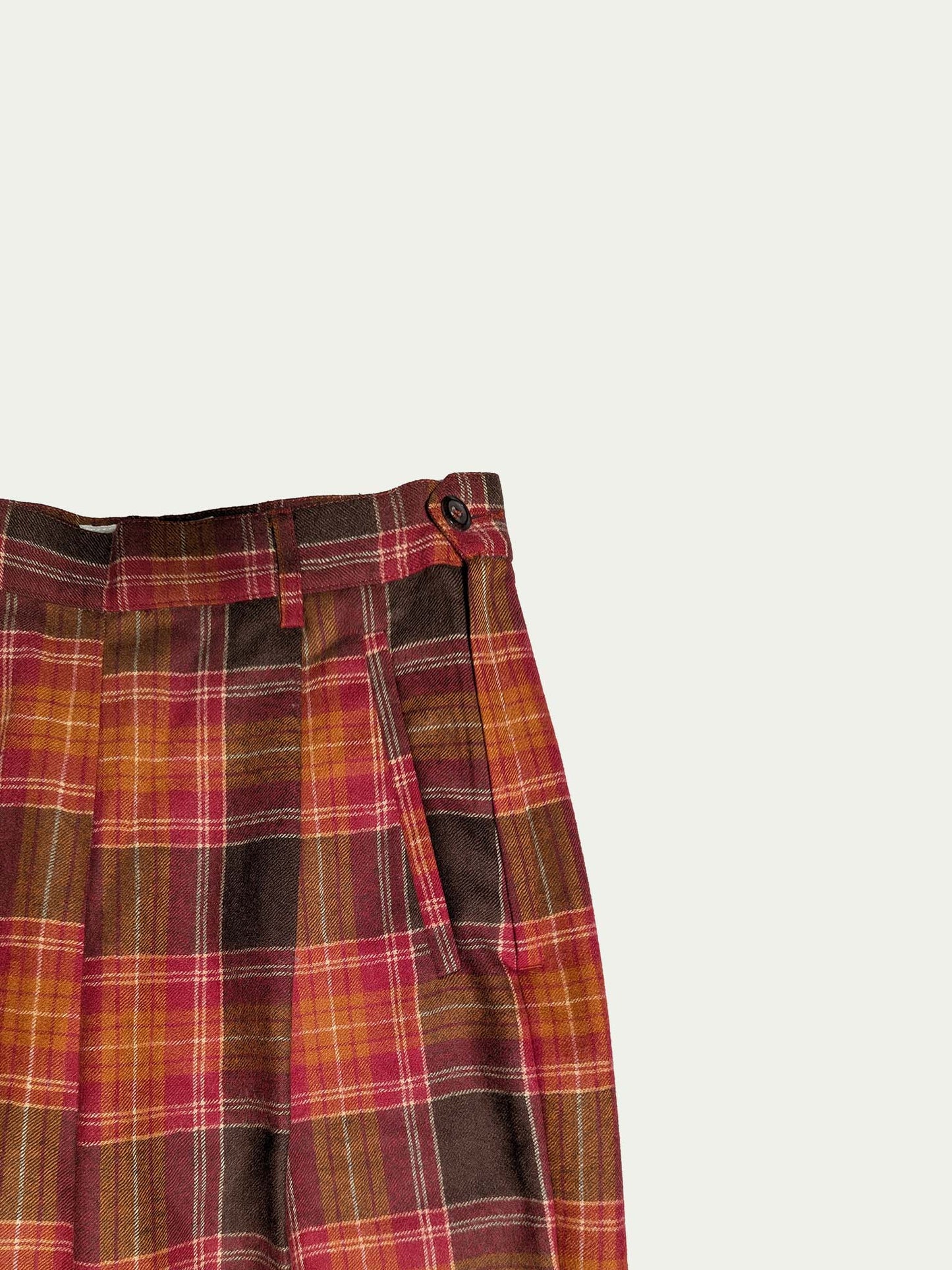 Belfe & Belfe Plaid Pleated Pants