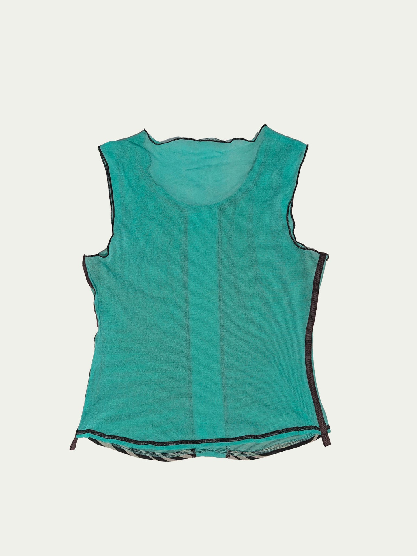 The Turquoise Zebra Mesh Top