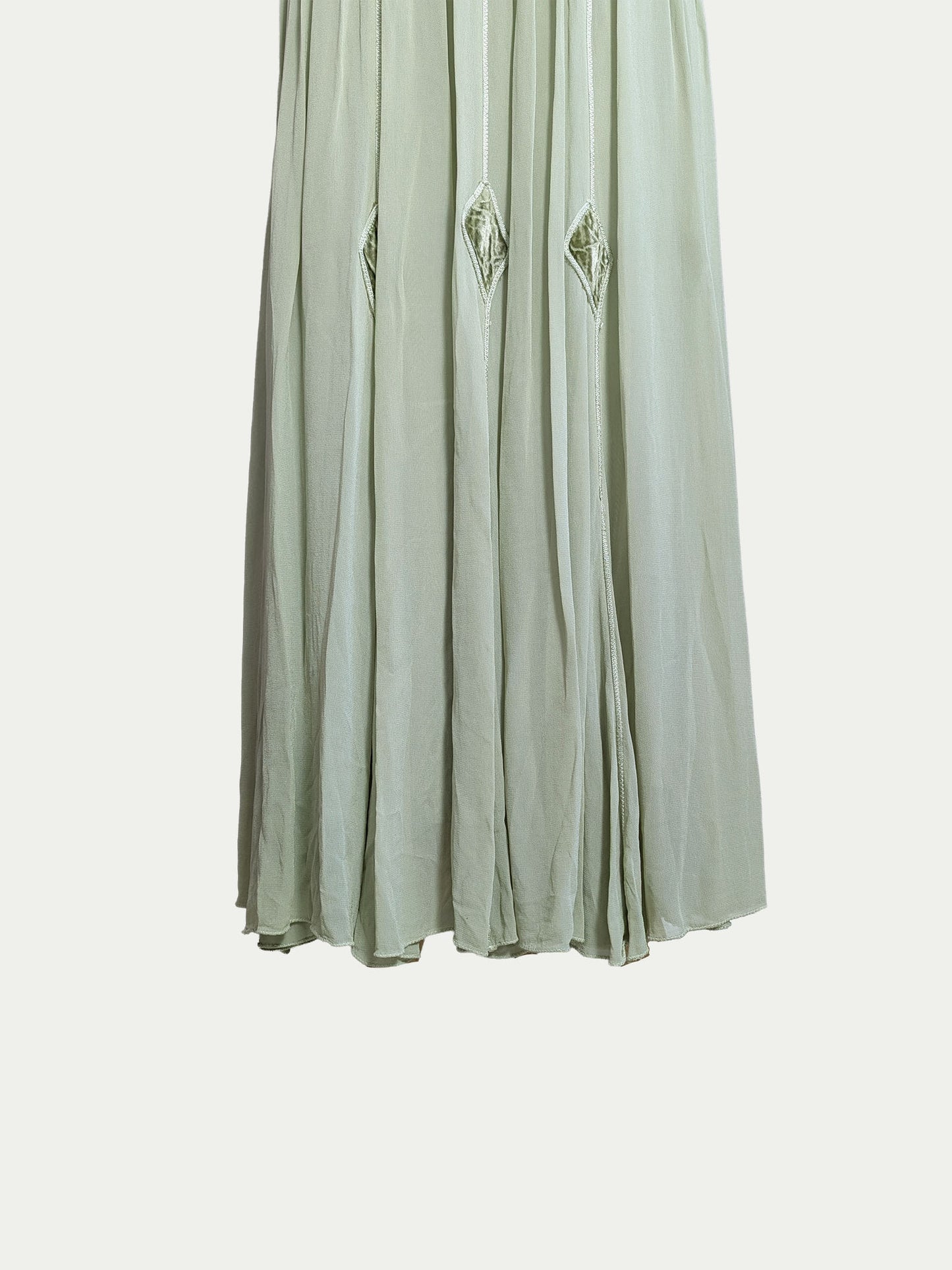The Smoked Green Boho Maxi Skirt