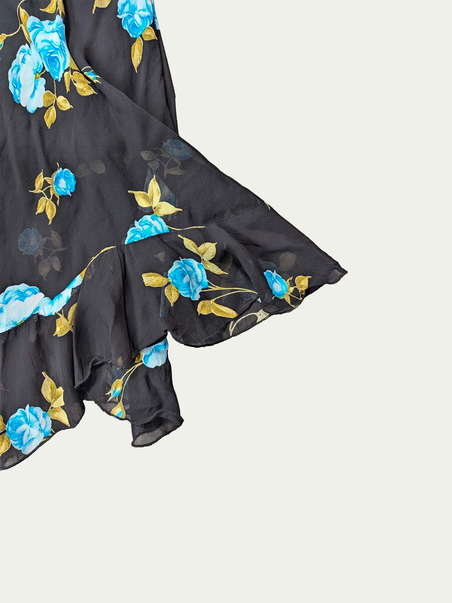 The Viscose Blue-Rose Midi Dress