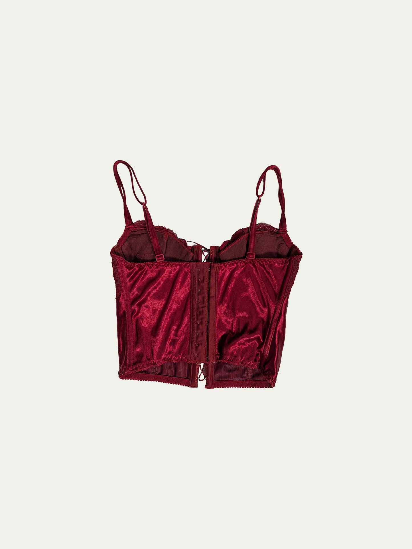 The Burgundy Satin Corset