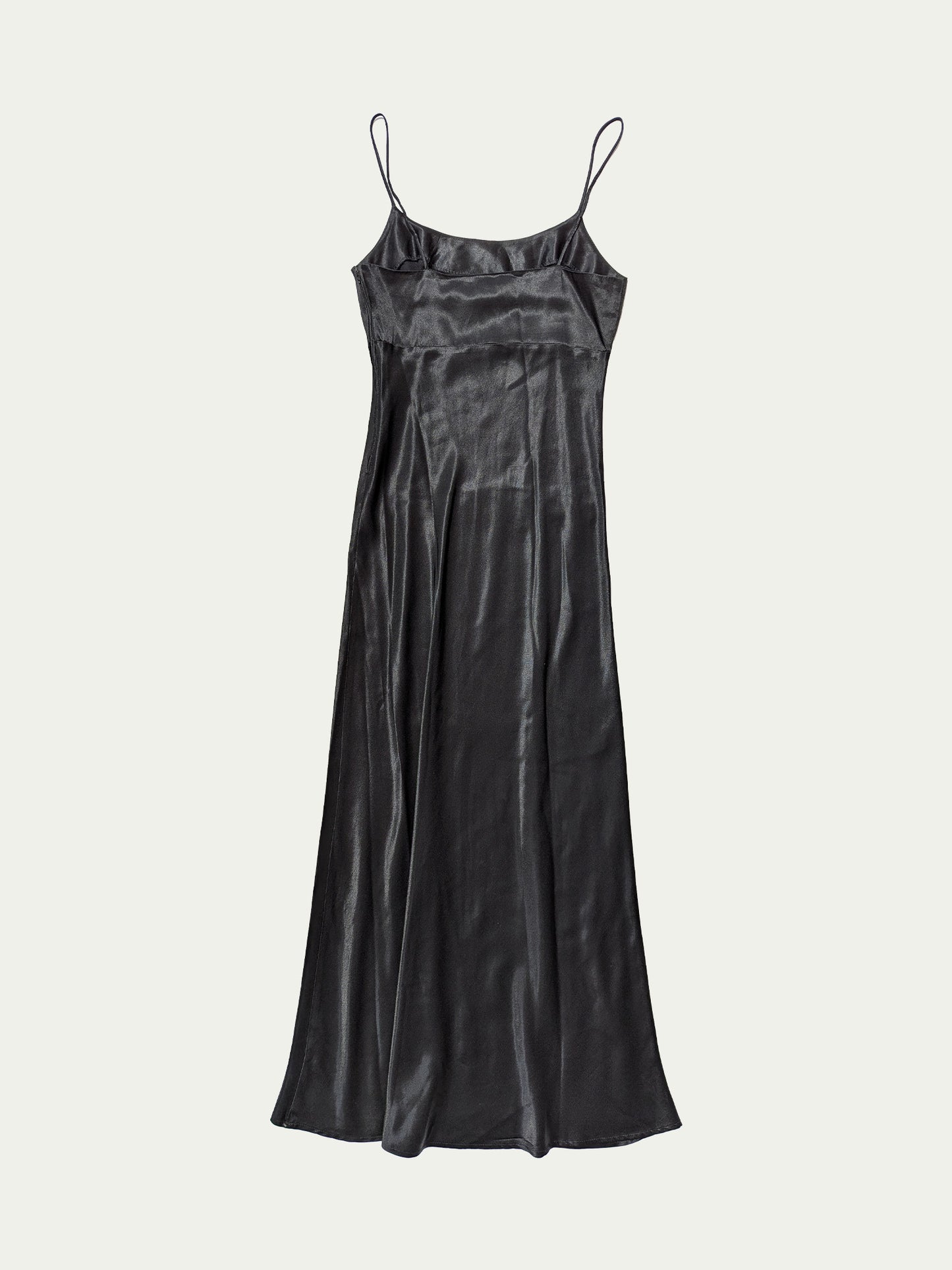 The Black Satin Maxi Dress