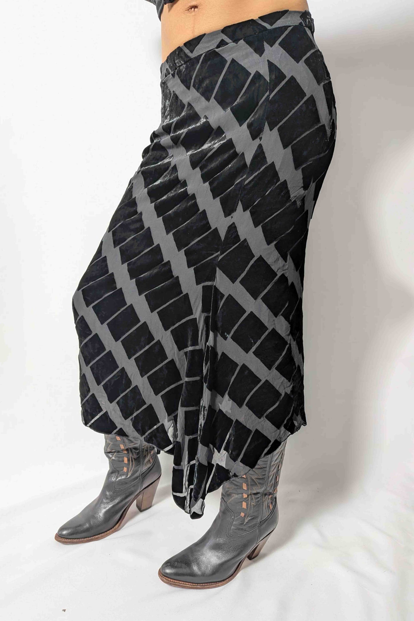 The Chiffon & Velvet Silk-Blend Skirt