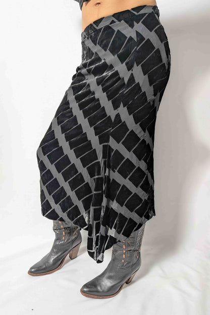 The Chiffon & Velvet Silk-Blend Skirt