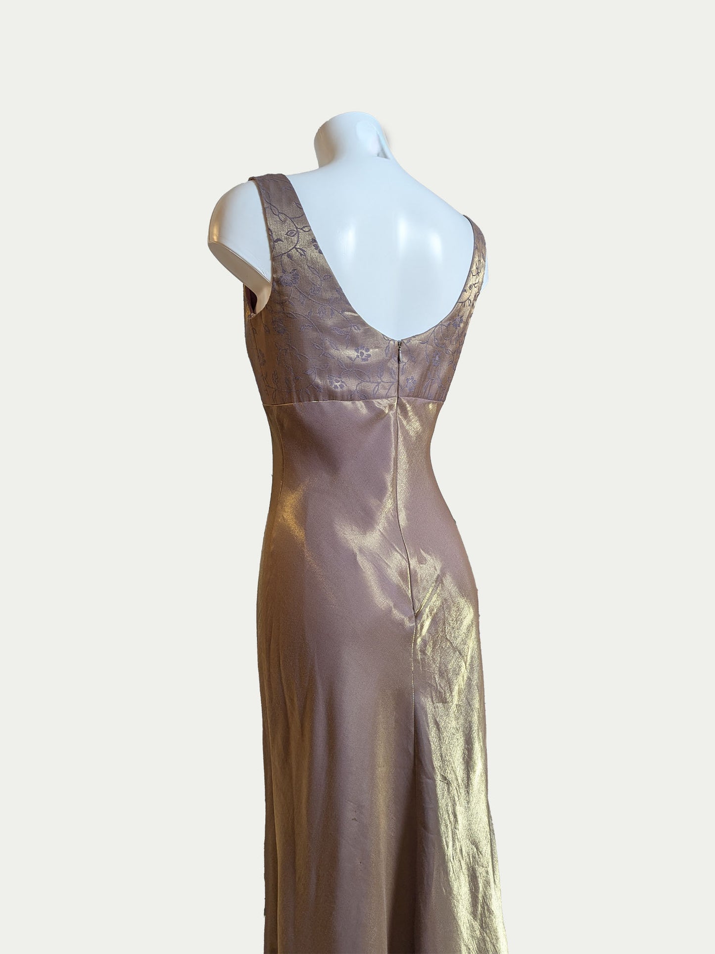 The Golden-Lilac Taffeta Evening Dress