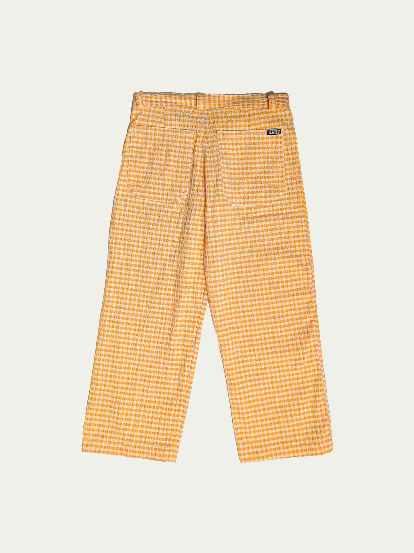 The 90s Yellow Pepita Capri Pants
