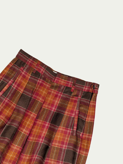 Belfe & Belfe Plaid Pleated Pants