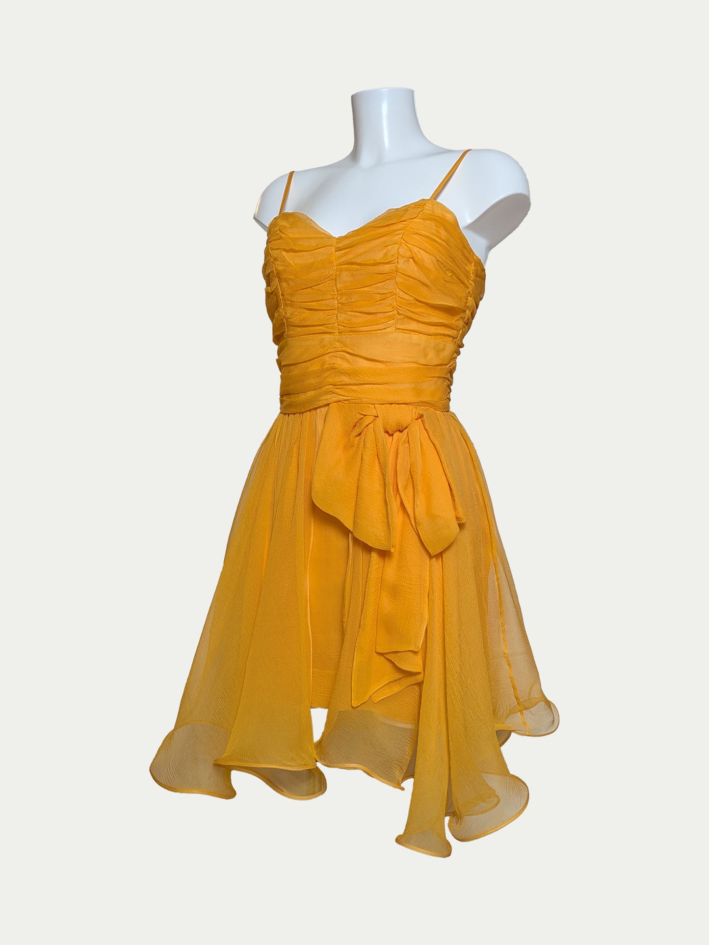 The Yolk Yellow Silk Cocktail Dress