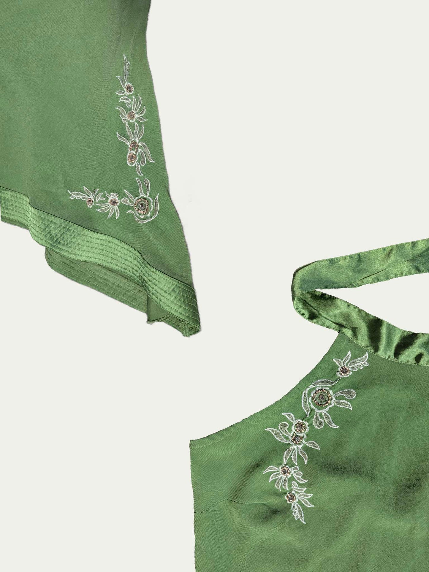 The Green Halter Tie Top