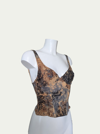 The 90s Printed Crop Corset Top