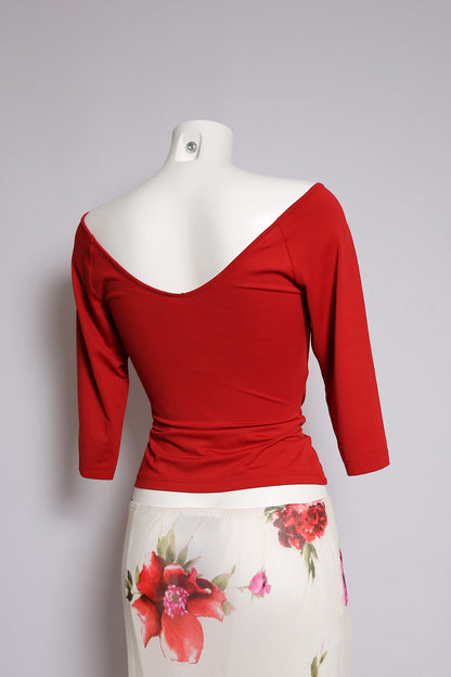 The KOOKAI Red Off-Shoulder Top