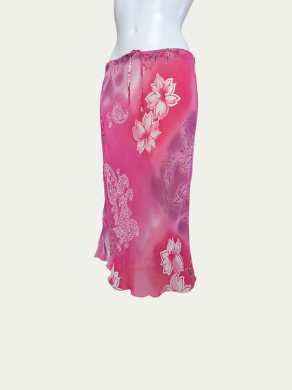 The Pink Floral Midi Skirt