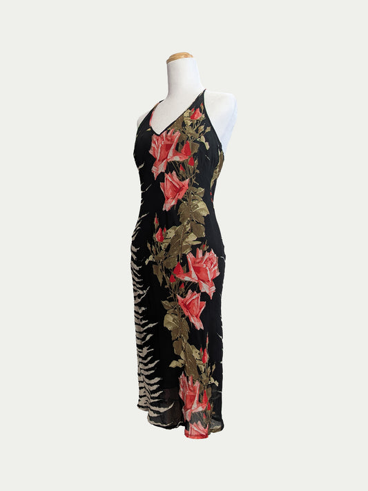 The Zebra-Roses Midi Dress