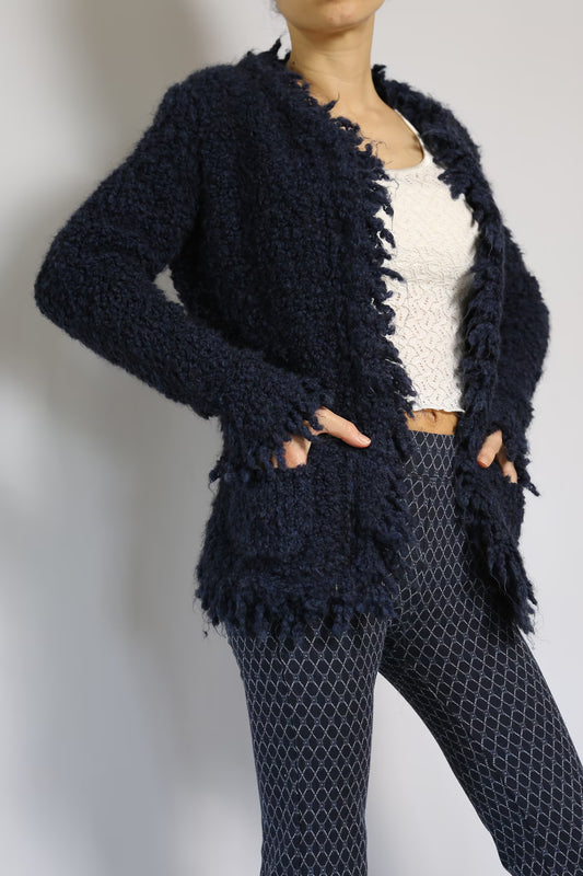 The Deep Blue Wool Cardigan