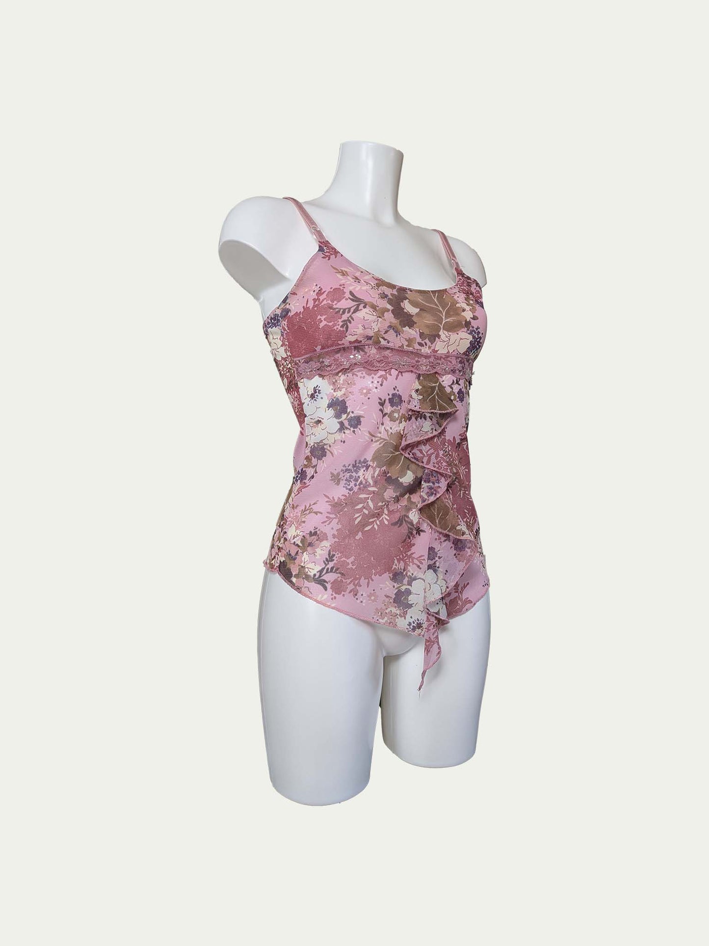 The Smokey Pink Mesh Cami Top