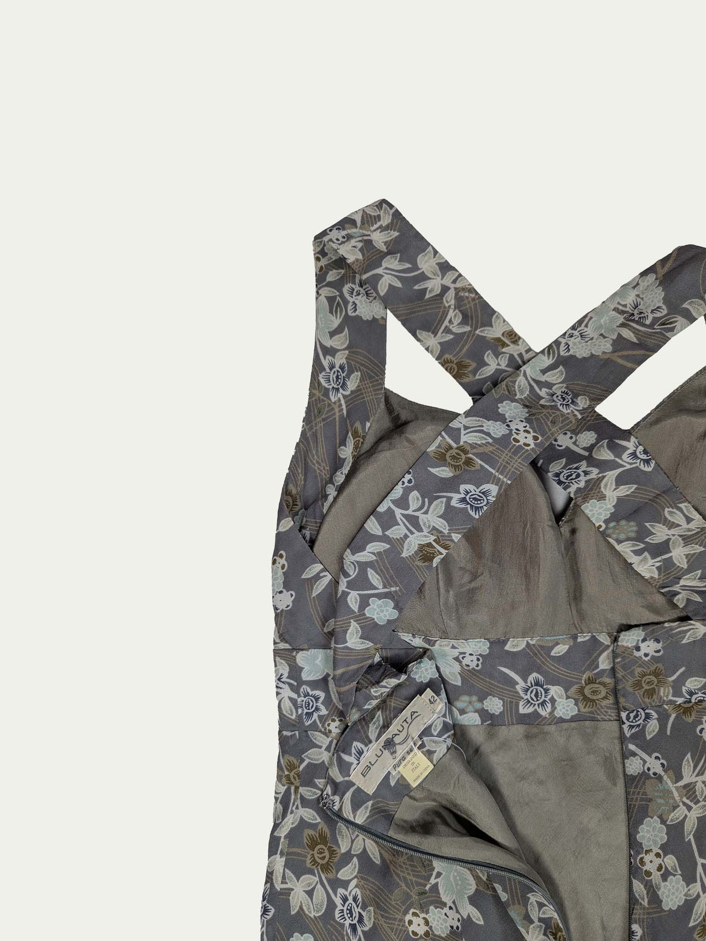 The Gray Blossom Silk Dress