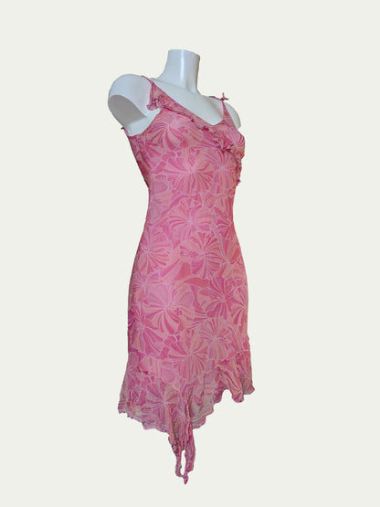 The pink Silk Midi Dress