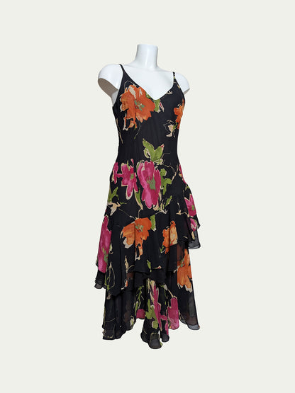 The Vibrant Floral Layered Dress