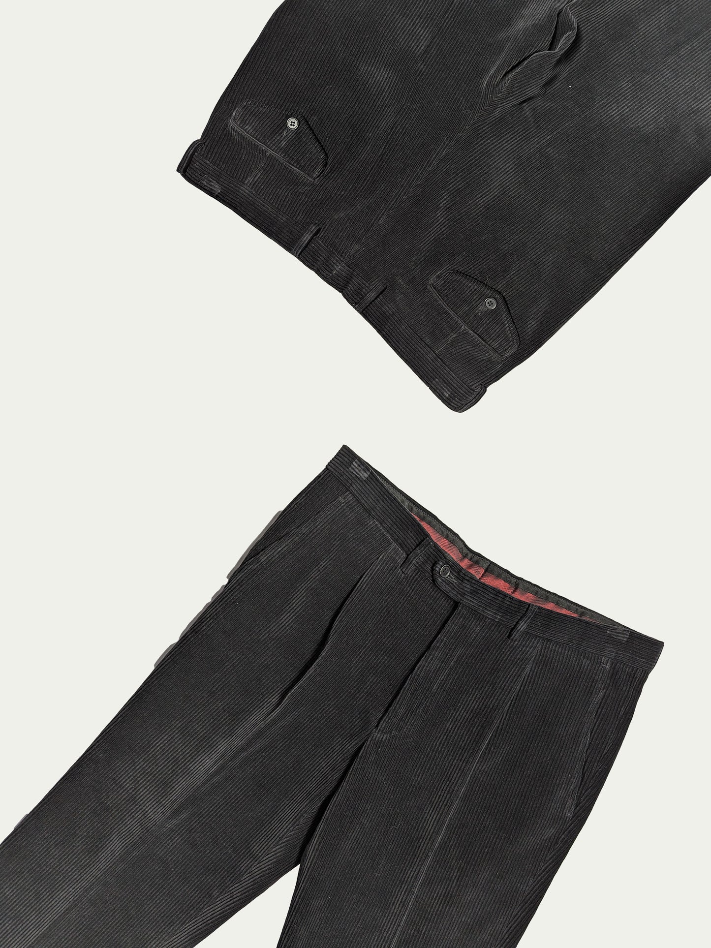 The Black Corduroy Pleated Pants