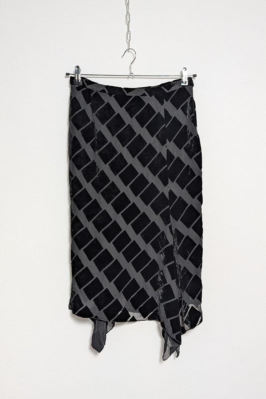 The Chiffon & Velvet Silk-Blend Skirt