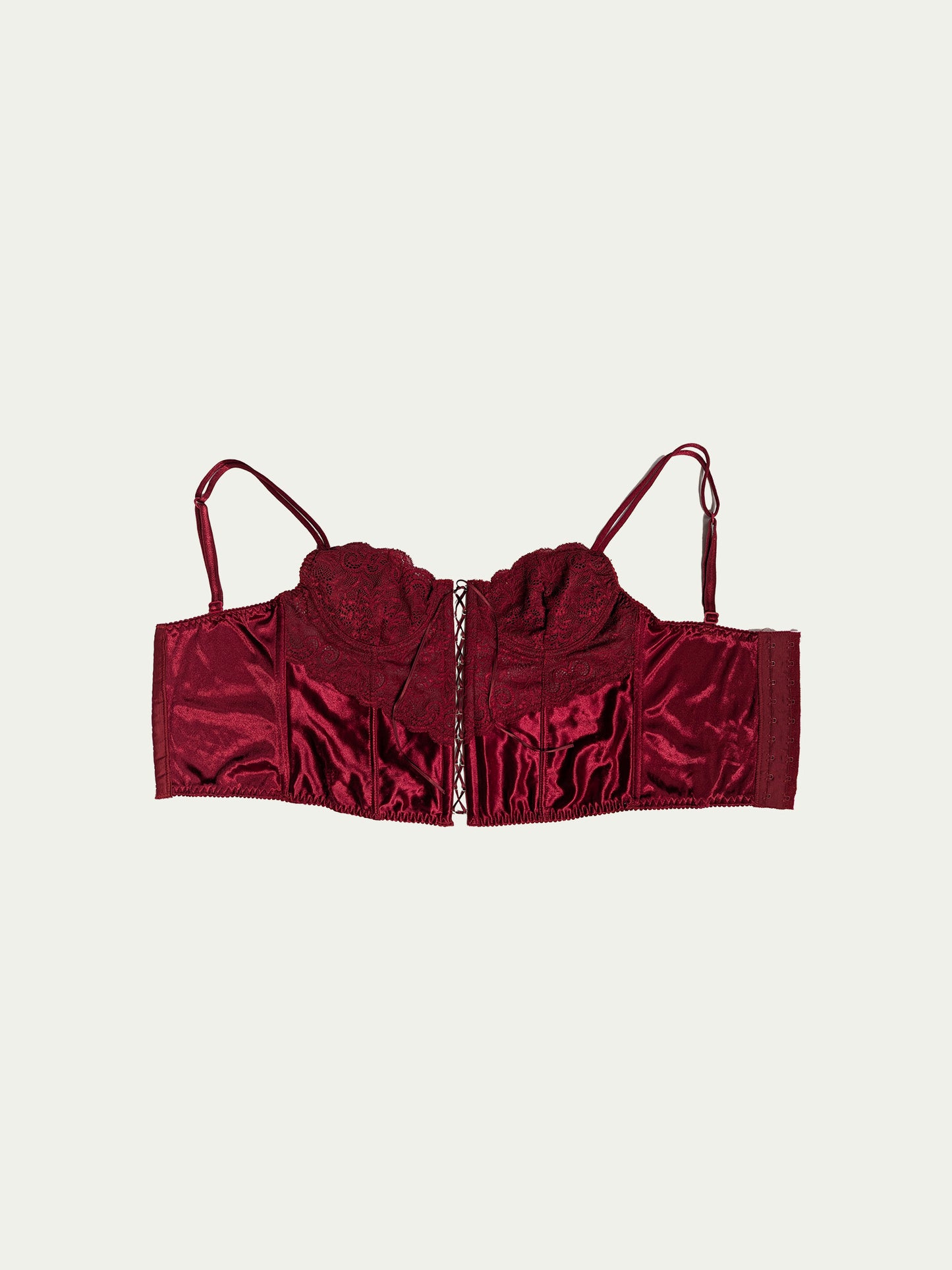 The Burgundy Satin Corset