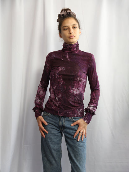 The Purple Clouds Turtle Neck Top