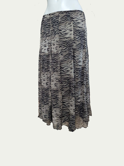 The Grey Animal Silk Maxi Skirt