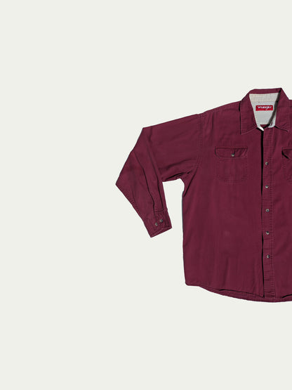 Wrangler Burgundy Button-Up Shirt
