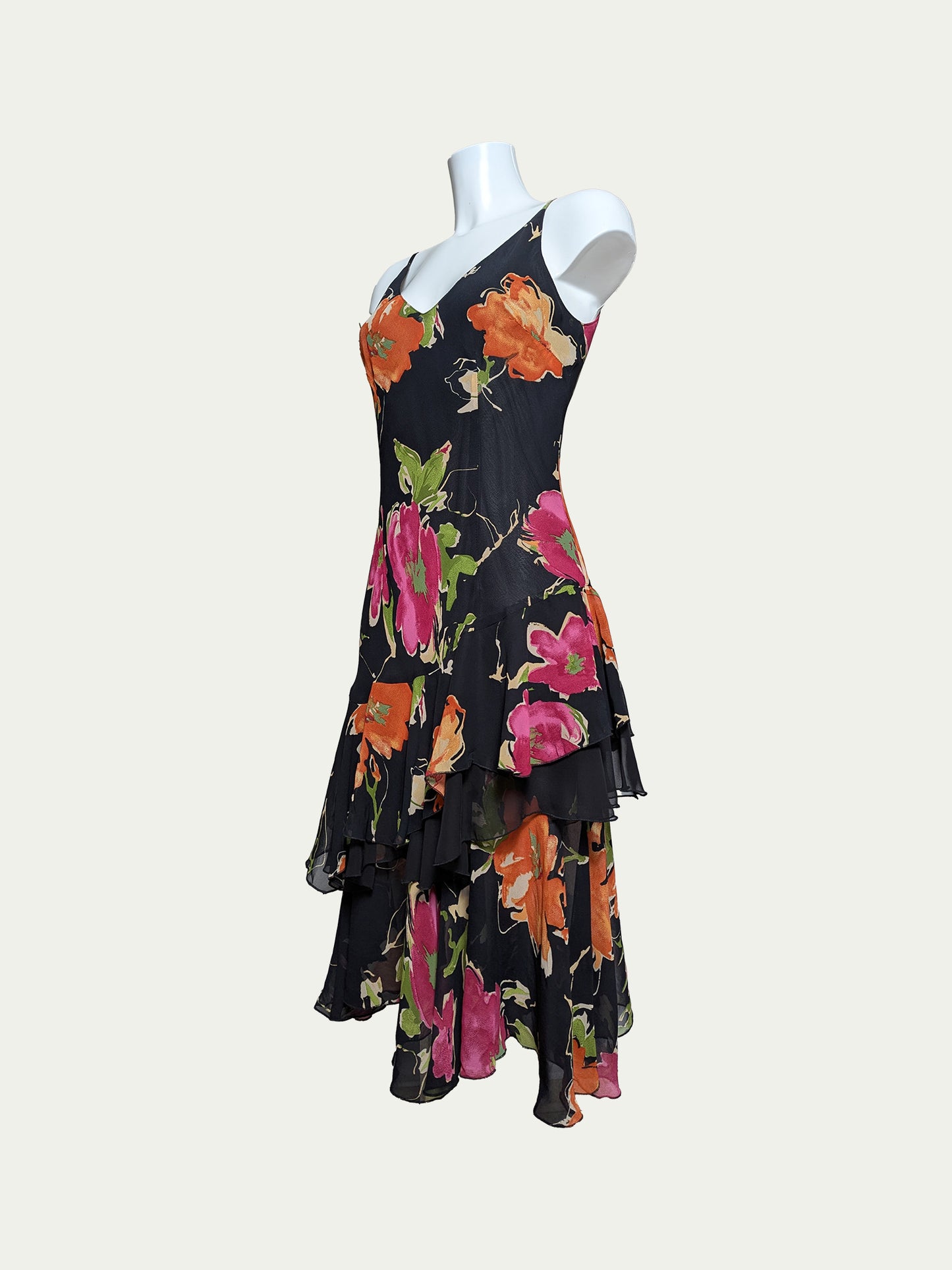 The Vibrant Floral Layered Dress