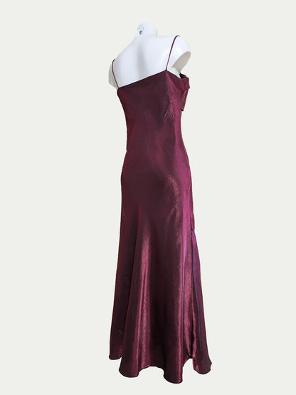 The Burgundy French Evening Maxi Dress