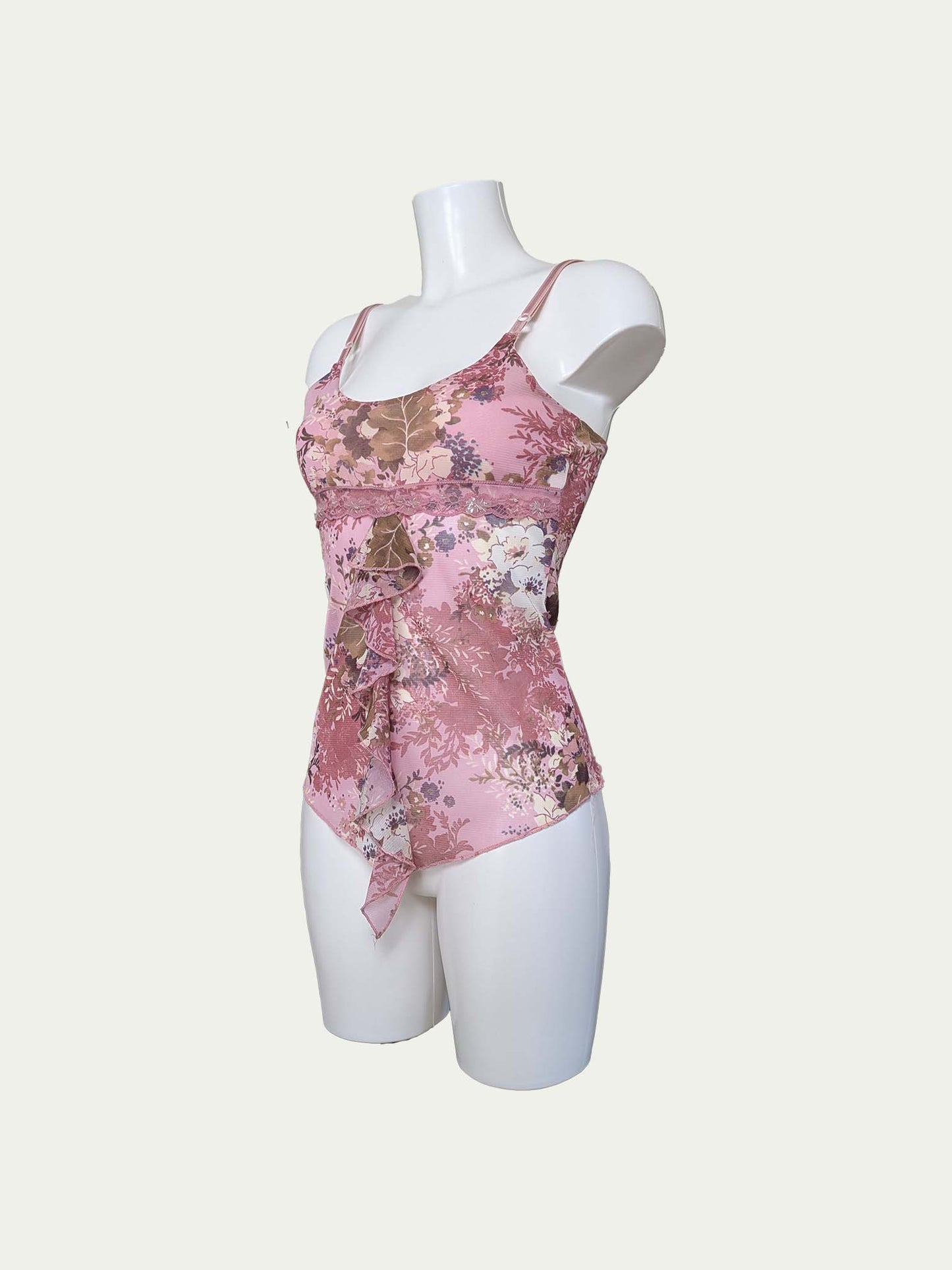 The Smokey Pink Mesh Cami Top